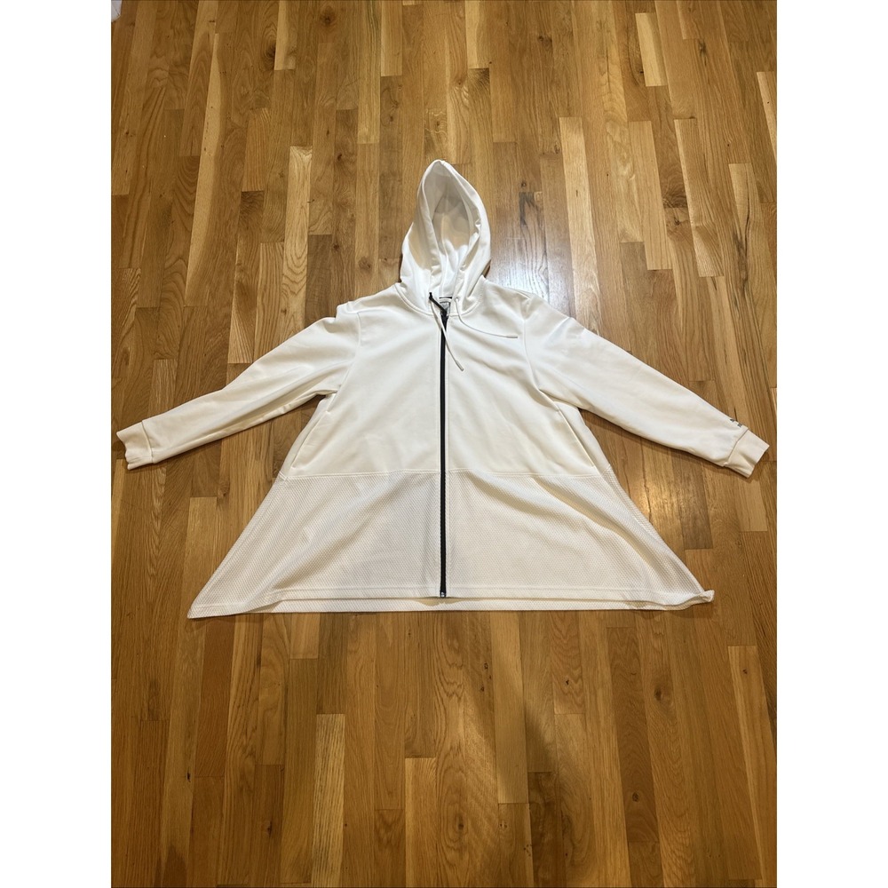 NWOT Puma Evo‎ Drapy Full Zip Up Men's SZ XL White Hoodie Mesh Front